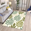 Botanical Leaf Area Rug Green Neutral Living Room Bedroom Carpet
