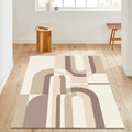 Abstract Geometric Area Rug, Neutral Modern Rug, Minimal Beige