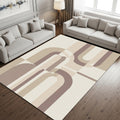 Abstract Geometric Area Rug, Neutral Modern Rug, Minimal Beige
