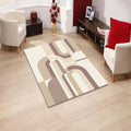 Abstract Geometric Area Rug, Neutral Modern Rug, Minimal Beige