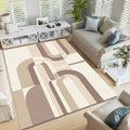 Abstract Geometric Area Rug, Neutral Modern Rug, Minimal Beige