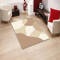 Organic Abstract Area Rug, Neutral Beige Modern Rug, Minimal