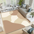 Organic Abstract Area Rug, Neutral Beige Modern Rug, Minimal