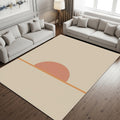 Minimal Sunset Area Rug, Neutral Abstract Rug, Modern Boho Beige