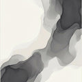 Abstract Neutral Area Rug, Gray Ink Wash Modern Rug, Minimal