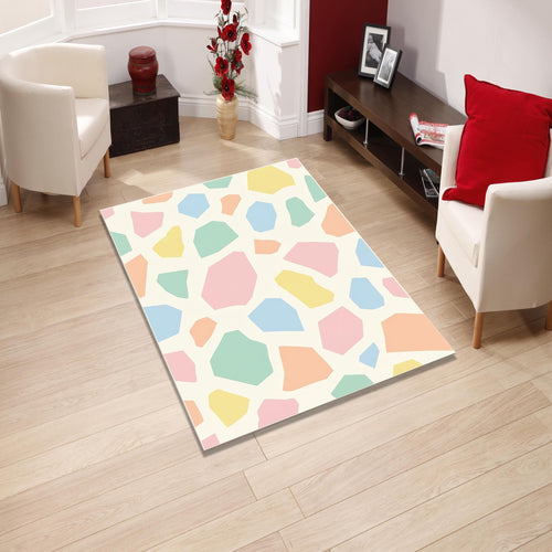 Pastel Terrazzo Area Rug, Kids Room Rug, Soft Abstract Playroom