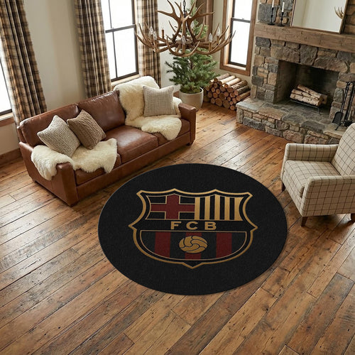 Barcelona Round Rug, Barça Fan Circle Carpet