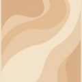 Abstract Wavy Neutral Area Rug, Modern Boho Printed Rug, Minimal