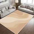 Abstract Wavy Neutral Area Rug, Modern Boho Printed Rug, Minimal