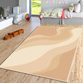 Abstract Wavy Neutral Area Rug, Modern Boho Printed Rug, Minimal