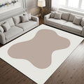 Abstract Organic Shape Rug, Neutral Minimal Printed Area Rug