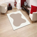 Abstract Organic Shape Rug, Neutral Minimal Printed Area Rug