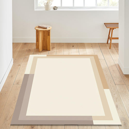 Minimalist Abstract Rug, Neutral Modern Printed Area Rug, Japandi