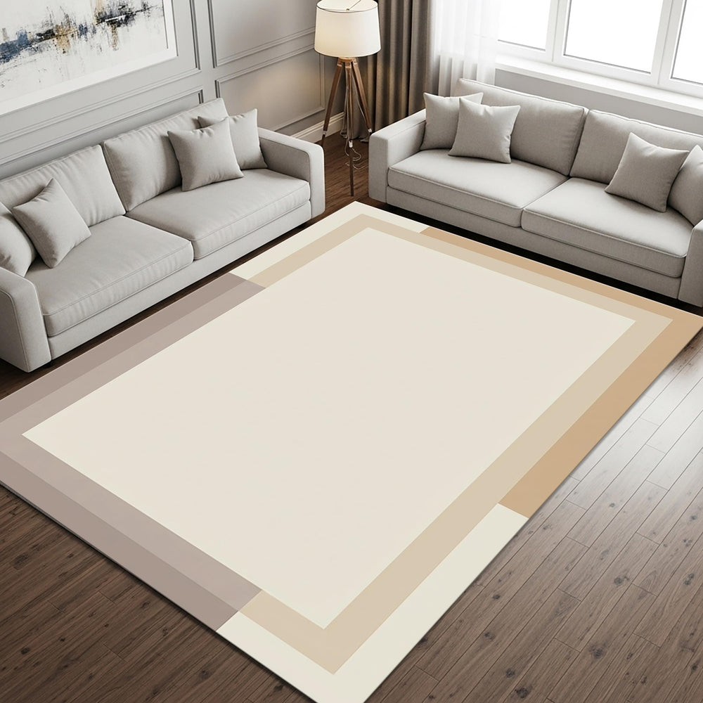 Minimalist Abstract Rug, Neutral Modern Printed Area Rug, Japandi