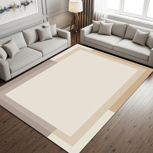 Minimalist Abstract Rug, Neutral Modern Printed Area Rug, Japandi
