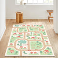 Kids Road Map Rug, Washable Play Mat Rug, Non Slip Nursery &