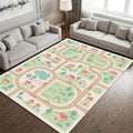 Kids Road Map Rug, Washable Play Mat Rug, Non Slip Nursery &