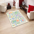 Kids Road Map Rug, Washable Play Mat Rug, Non Slip Nursery &