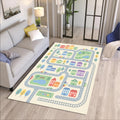 Kids Road Map Rug, Washable Play Mat Rug, Non Slip Nursery &
