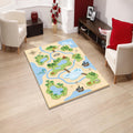 Kids Pirate Treasure Map Rug Washable Playroom Nursery Floor Mat