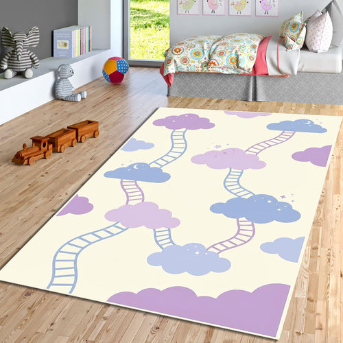 Dreamy Cloud Kids Rug, Washable Nursery & Toddler Room Area Rug