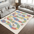 Kids Counting Rug, Educational Playroom Area Rug, Washable Non