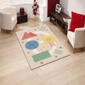 Shapes Educational Kids Rug Learning Playroom Nursery Floor Mat