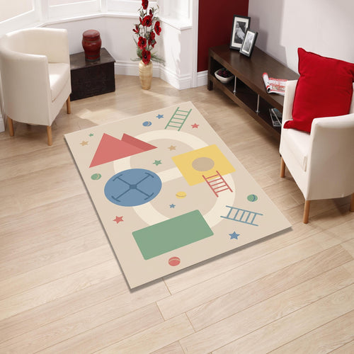 Shapes Educational Kids Rug Learning Playroom Nursery Floor Mat