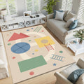 Shapes Educational Kids Rug Learning Playroom Nursery Floor Mat