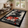 Berserk Guts Rug, Dark Anime Manga Art Area Rug, Red Black Gothic