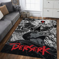 Berserk Eclipse Rug, Guts Dark Fantasy Anime Area Rug, Red Black