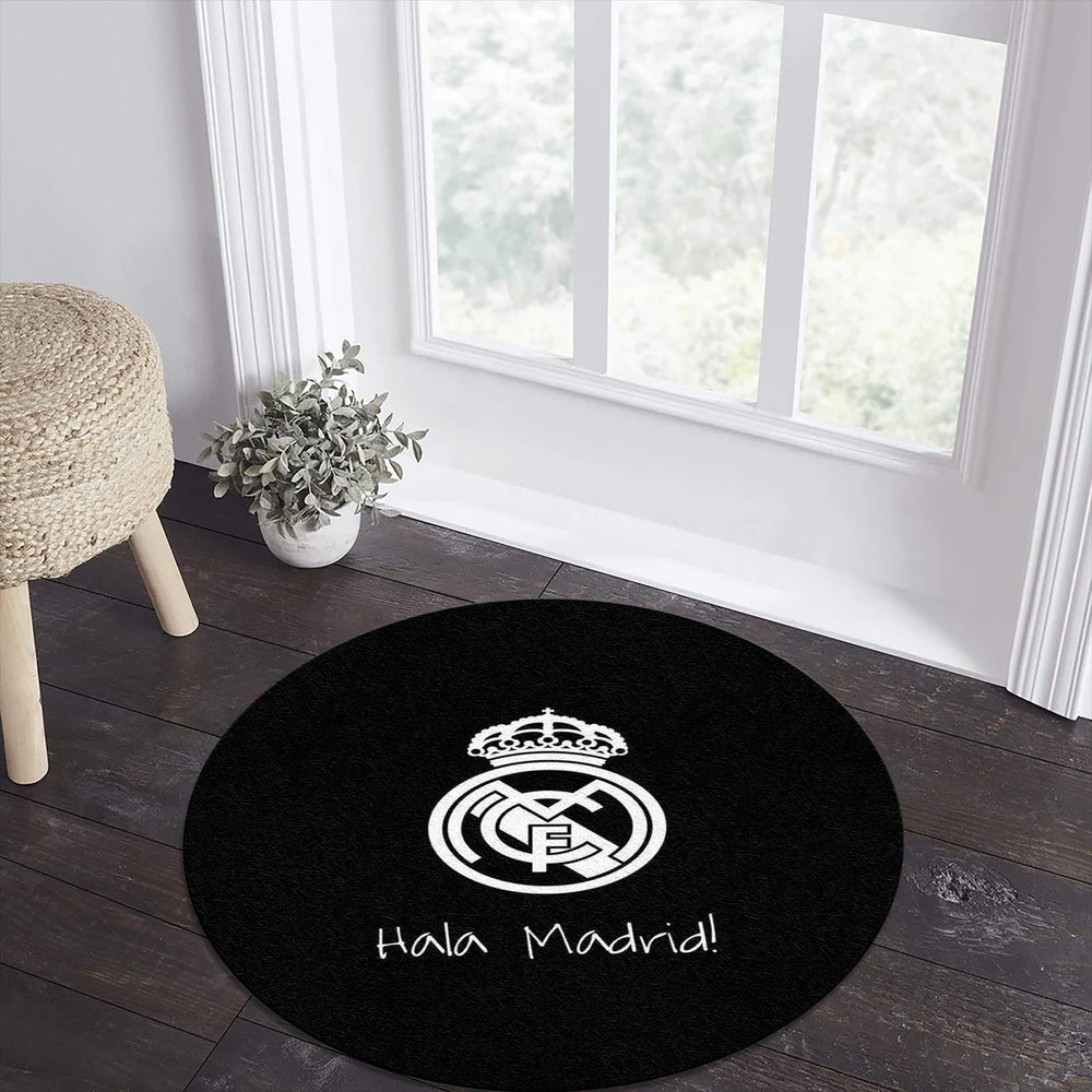 Real Madrid Round Rug, Football Fan Circle Carpet
