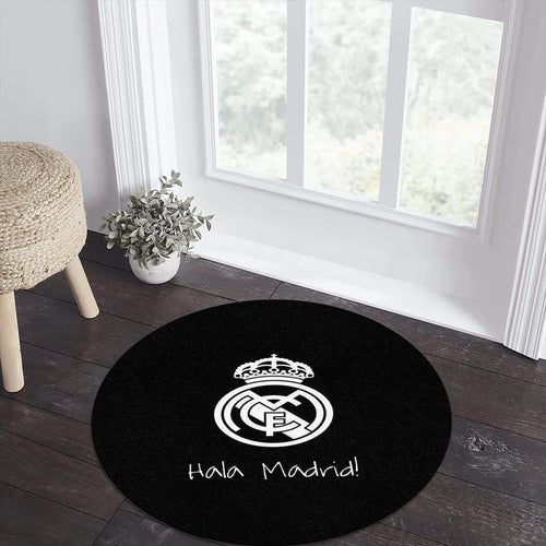 Real Madrid Round Rug, Football Fan Circle Carpet