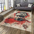 Vintage Style Soccer Rug, Ronaldo 7 Profile