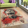 Vintage Style Soccer Rug, Ronaldo 7 Profile