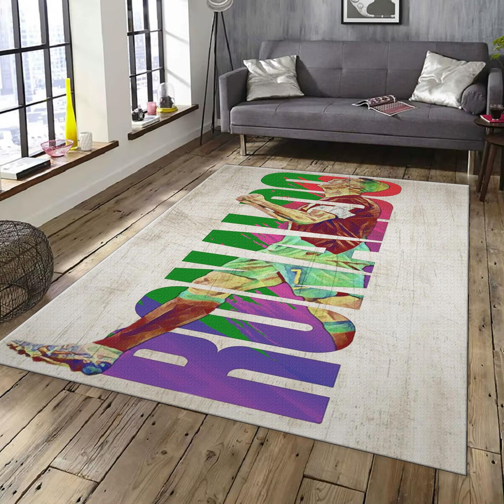 Cristiano Ronaldo Rug, Vintage Style Soccer Rug