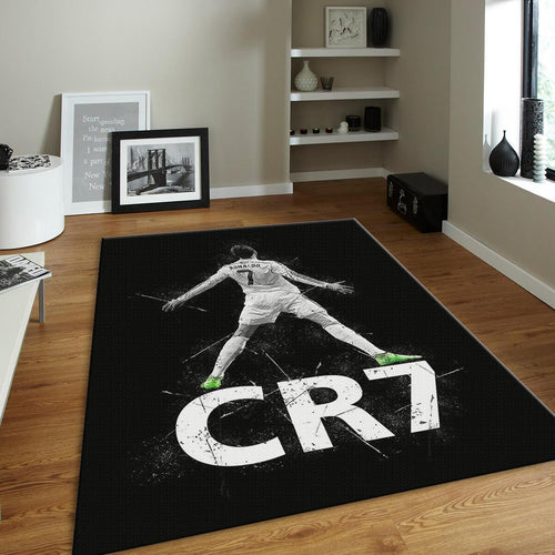 Cristiano Ronaldo Rug, CR7 Art Football Legend Carpet, Non-Slip