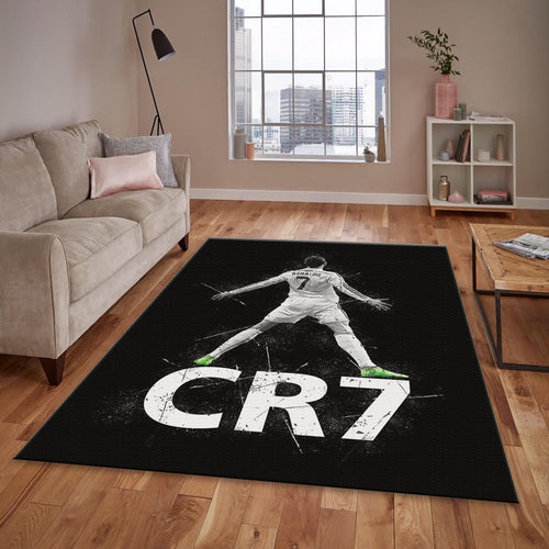 Cristiano Ronaldo Rug, CR7 Art Football Legend Carpet, Non-Slip