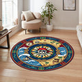 Pirate Treasure Map Kids Rug Nautical Skull Compass Play Mat