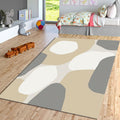 Abstract Neutral Area Rug, Modern Minimalist Organic Shape