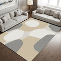Abstract Neutral Area Rug, Modern Minimalist Organic Shape