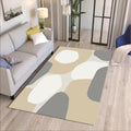 Abstract Neutral Area Rug, Modern Minimalist Organic Shape