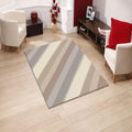 Neutral Abstract Area Rug, Modern Diagonal Stripes Rug