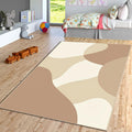 Organic Abstract Area Rug, Neutral Beige Modern Rug, Minimal