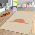 Minimal Sunset Area Rug, Neutral Abstract Rug, Modern Boho Beige