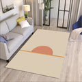 Minimal Sunset Area Rug, Neutral Abstract Rug, Modern Boho Beige