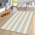 Minimal Striped Area Rug, Neutral Beige Modern Rug, Scandinavian