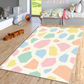 Pastel Terrazzo Area Rug, Kids Room Rug, Soft Abstract Playroom