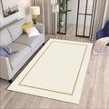 Minimal Border Area Rug, Neutral Modern Printed Rug, Japandi