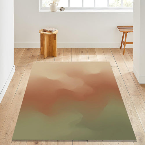 Abstract Earth Tone Area Rug, Boho Neutral Modern Printed Rug